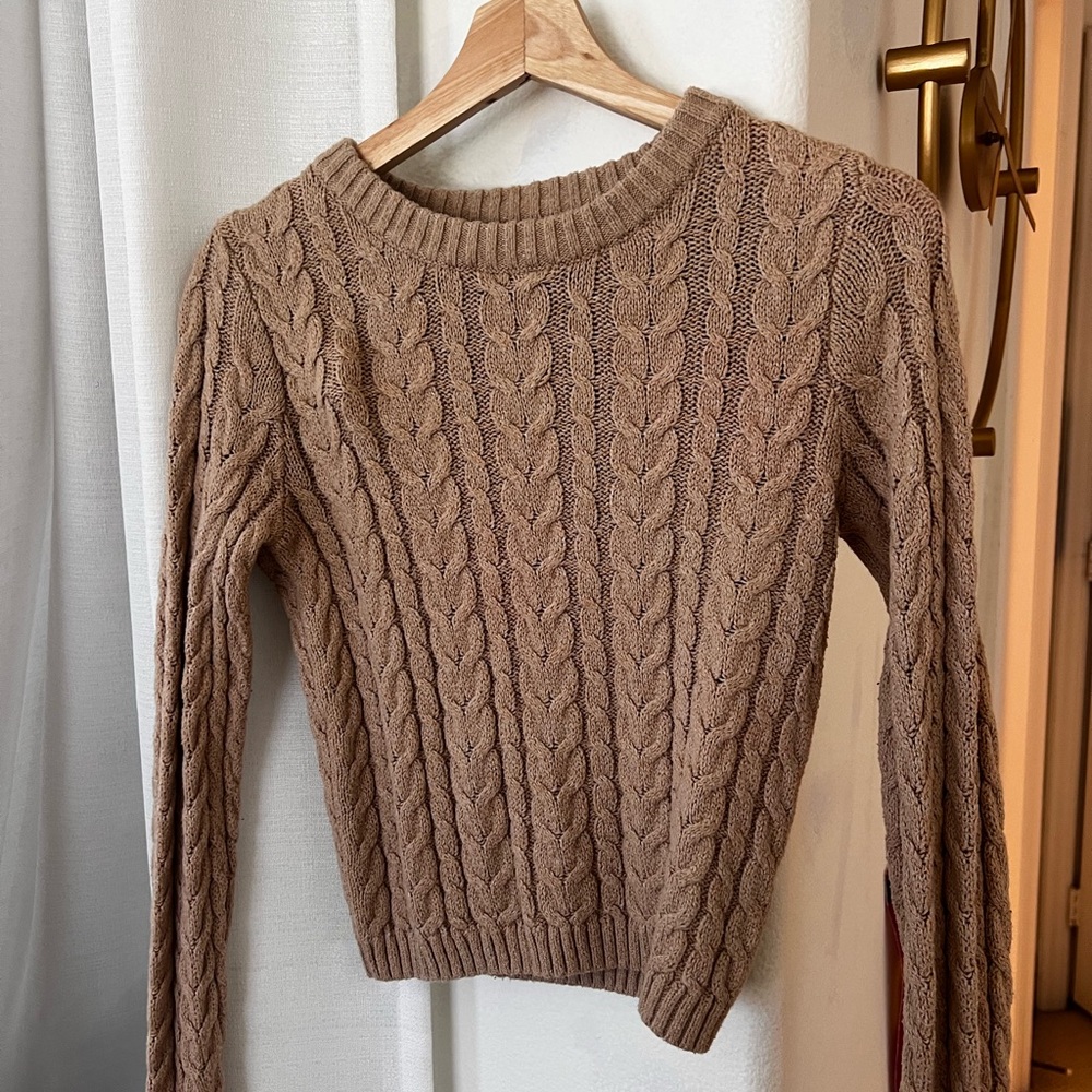 American Eagle Outfitters Brown Crew Neck Sweater